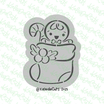 PYO Gingy Stocking Cookie Cutter & Stencil Combo
