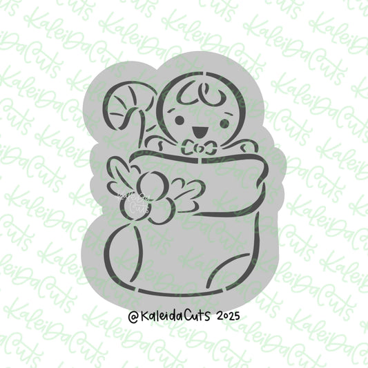 PYO Gingy Stocking Cookie Cutter & Stencil Combo