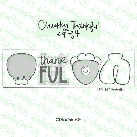 Chunky Thankful Cookie Cutter Set of 4 - Mini 2"