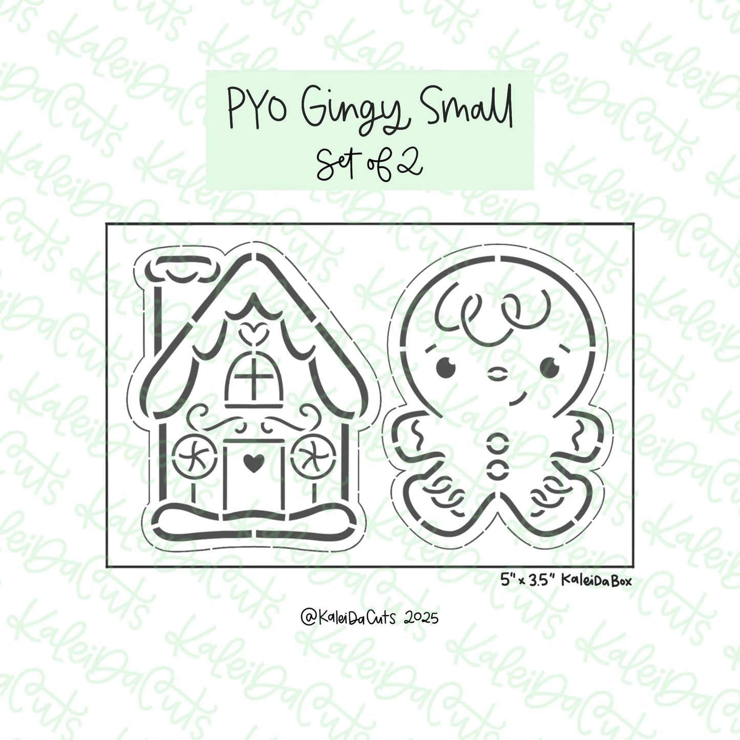 PYO Gingy House Small Cookie Cutters Set of 2 & Stencil Combo