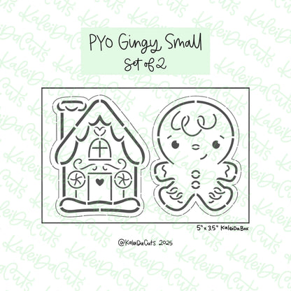 PYO Gingy House Small Cookie Cutters Set of 2 & Stencil Combo