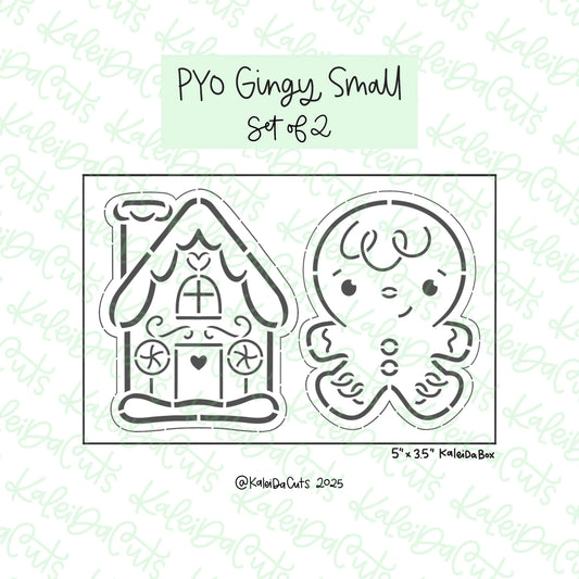 PYO Gingy House Small Cookie Cutters Set of 2 & Stencil Combo