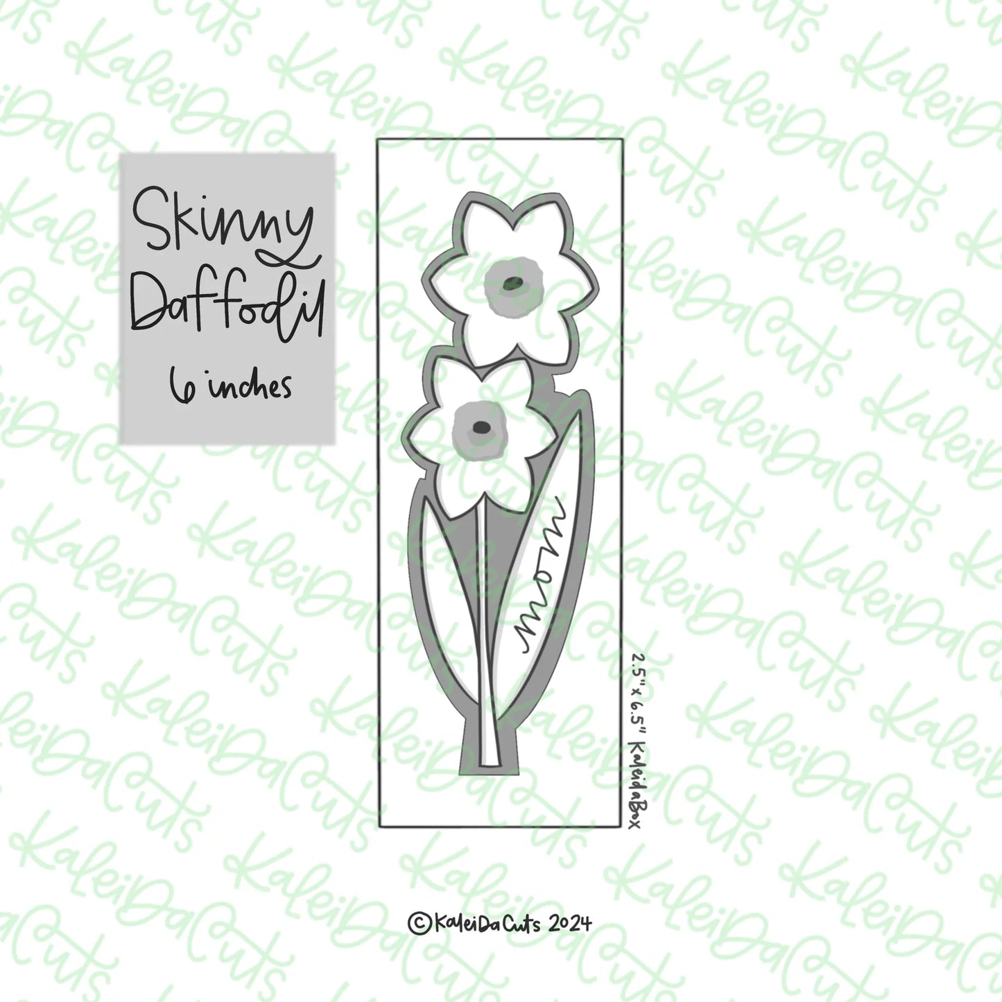 Skinny Daffodil Cookie Cutter 6x2"