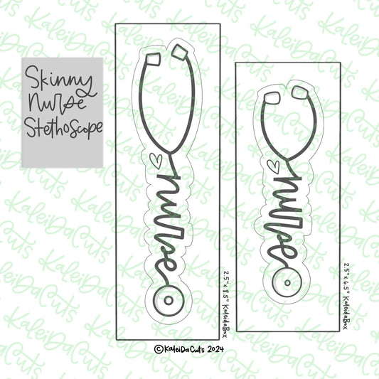 Skinny Nurse Stethoscope Cookie Cutter Long - 6: (6" x 1.9")