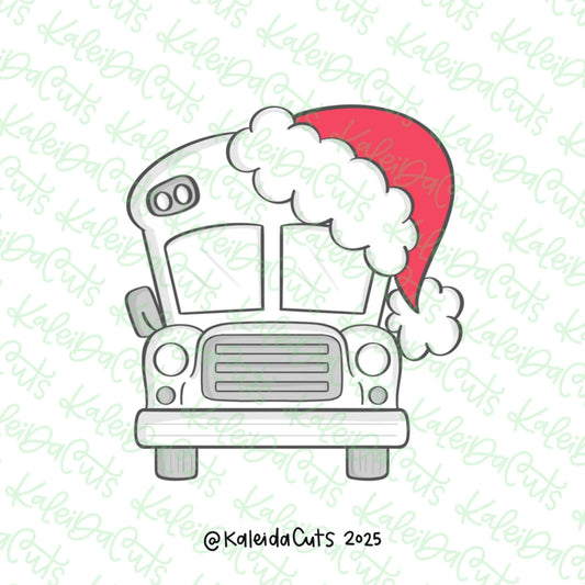 School Bus Santa Hat Cookie Cutter Large - 4"