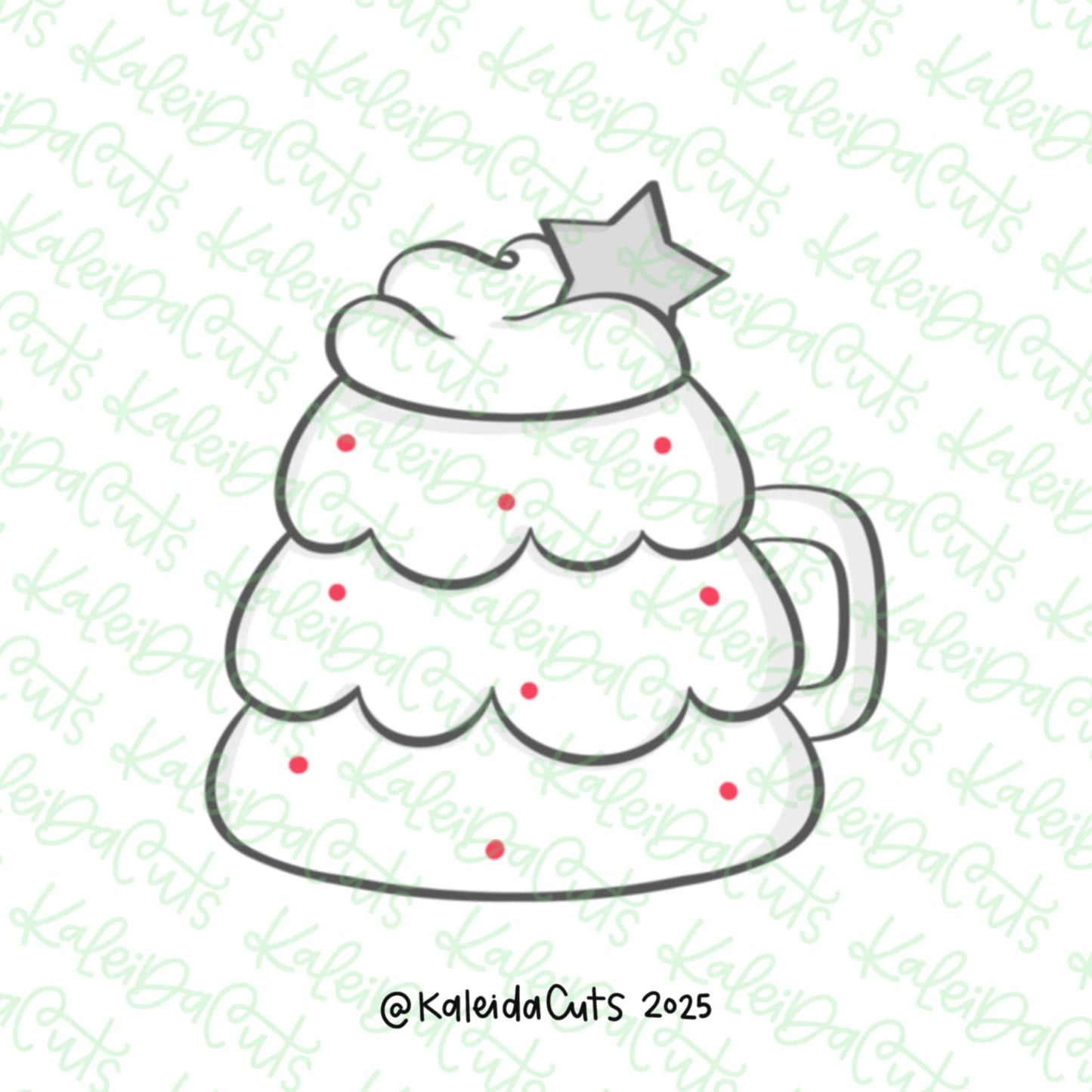Christmas Star Tree Mug Cookie Cutter Standard - 3.6"
