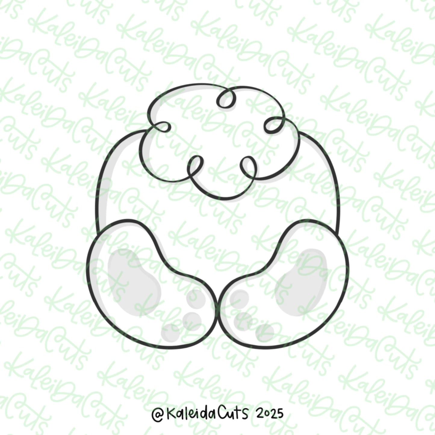 Squarish Bunny Butt Cookie Cutter Mini - 2