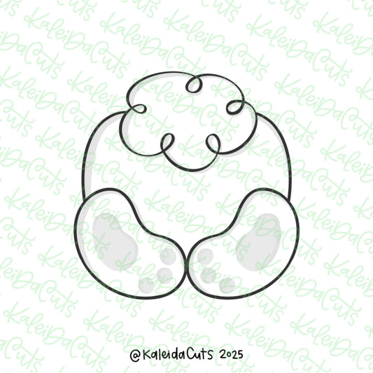 Squarish Bunny Butt Cookie Cutter Mini - 2