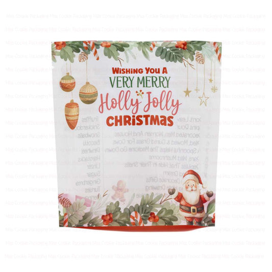 “Very Merry Holly Jolly Christmas” Cookie Pouches – 5.5″ x 6″ x 2″  Stand Up Pouch 10 Pack (Copy)