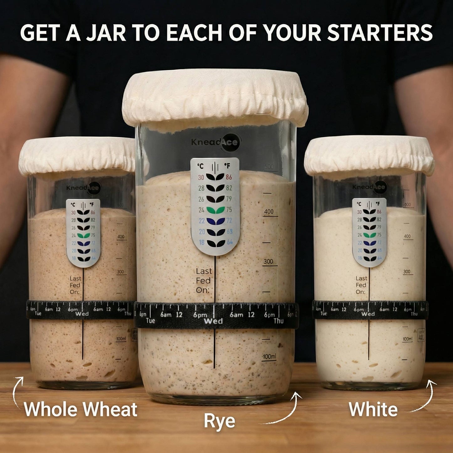 KneadAce® 24oz Sourdough Starter Jar: Single Pack