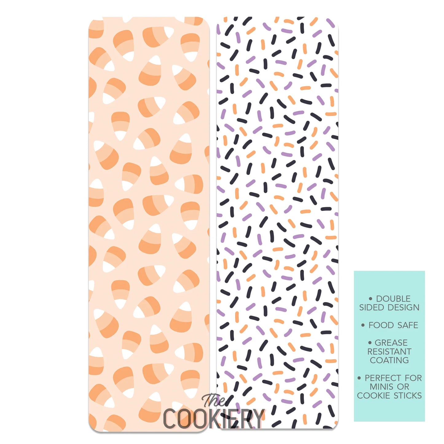 CANDY CORN GREASE-RESISTANT FOOD SAFE COOKIE CARD BACKERS - THE COOKIERY