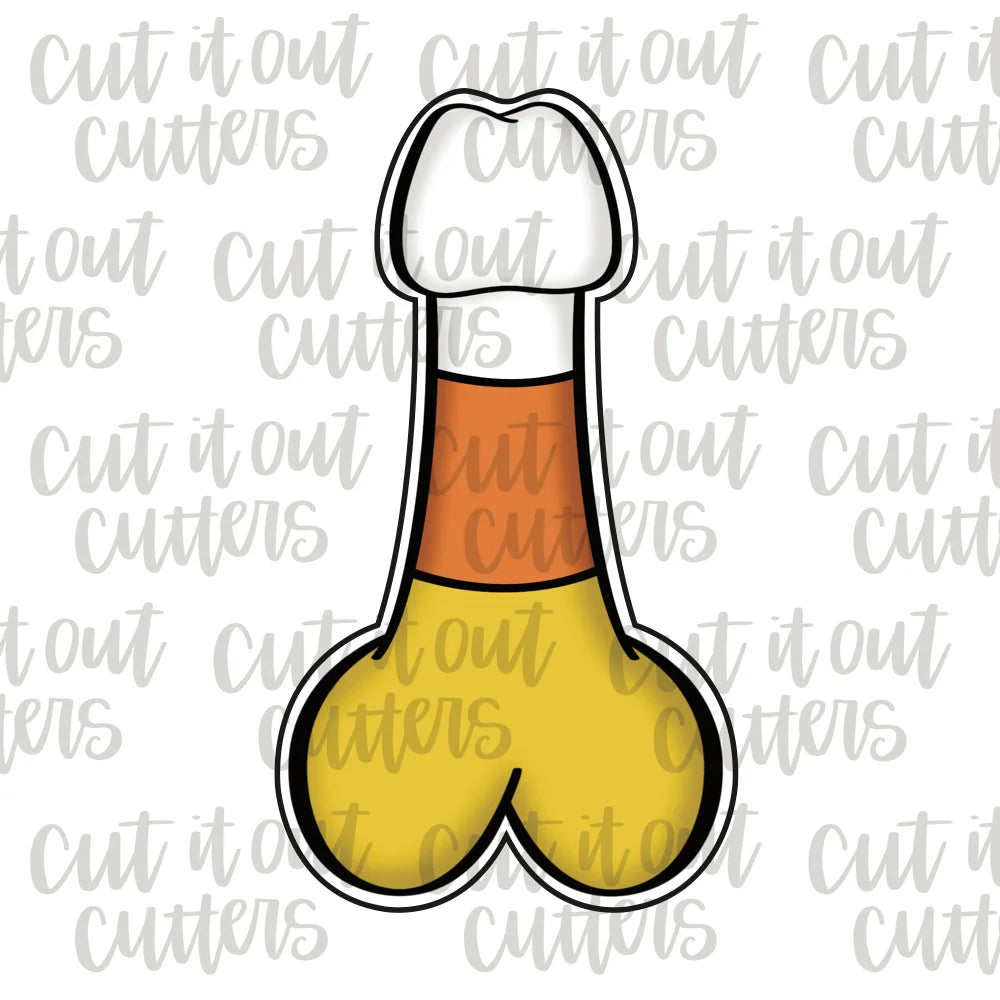 Hallo-WEENS Candy Corn Penis Cookie Cutter 3"