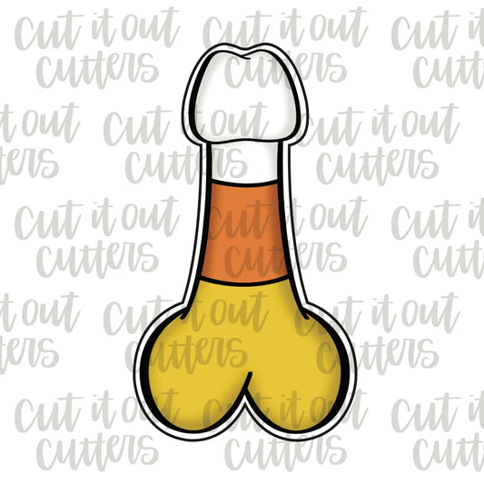 Hallo-WEENS Candy Corn Penis Cookie Cutter 3"