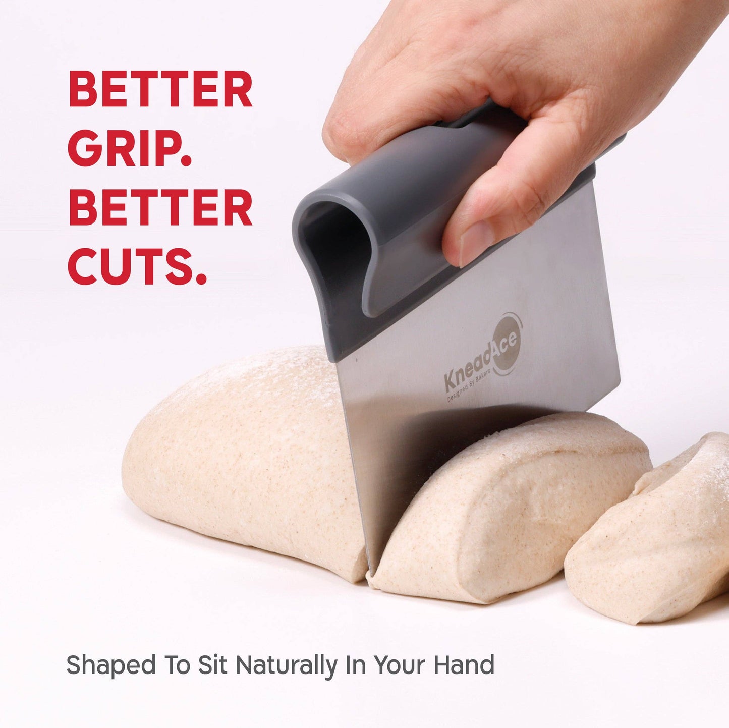 KneadAce Bench Scraper and Baker's Brush: Gray / Turquoise