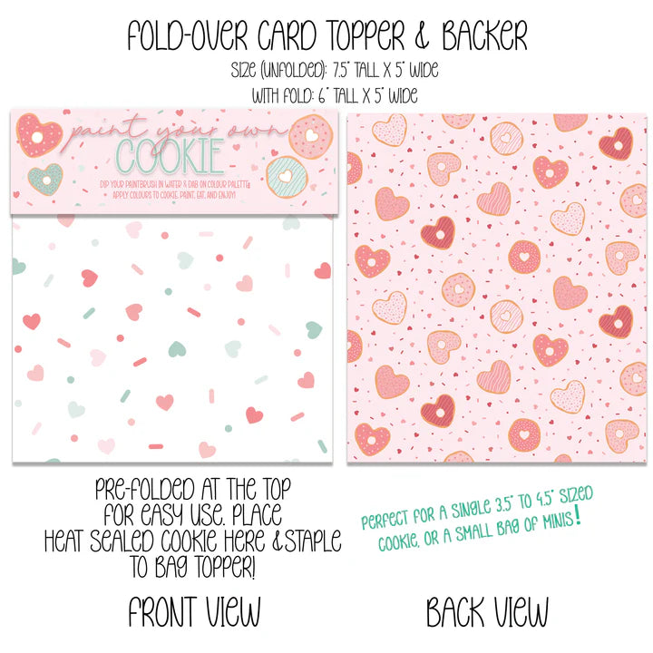 HEART DONUTS PYO FOLDED BAG TOPPER & BACKER - THE COOKIERY