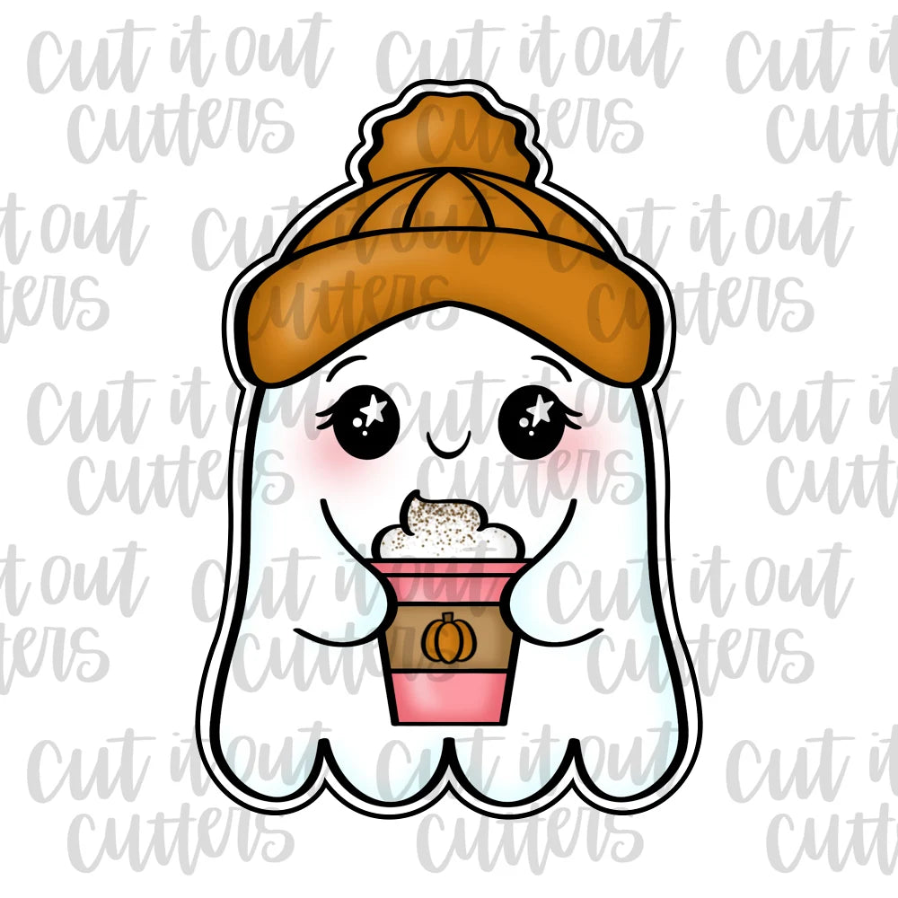 Fall Ghost with Beanie Cookie Cutter - 3.5"