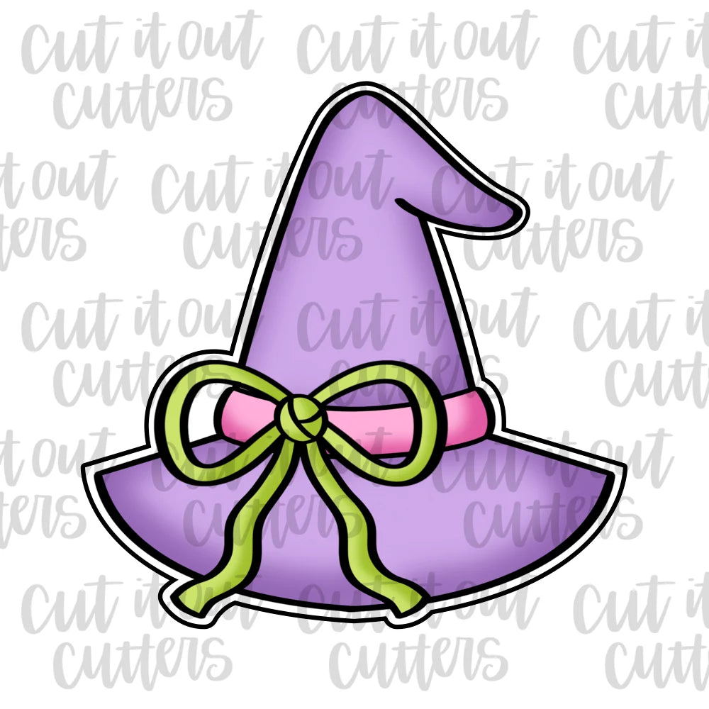 Floppy Bow Witch Hat Cookie Cutter - 4"