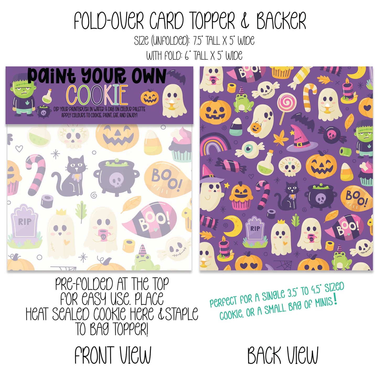 FRANKENSTEIN PAINT YOUR OWN COOKIE PYO HALLOWEEN TOPPER & BACKER