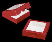 9" x 9" x 2 1/2" Red/White Timesaver Box with Window