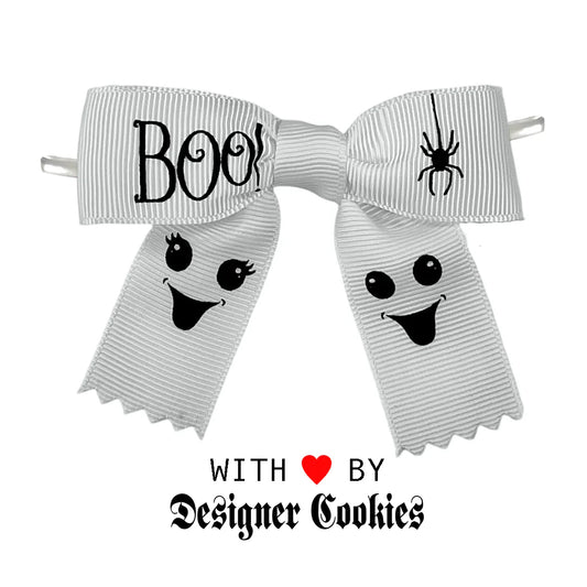 Boo Bow Pre-tied Bow on a Wire