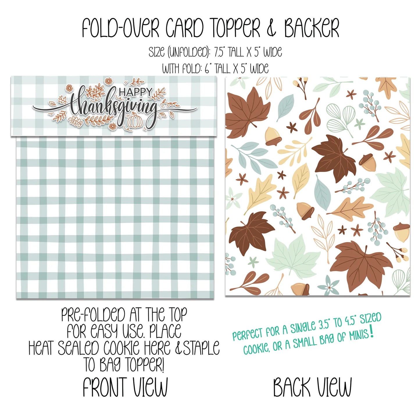 THANKSGIVING PLAID BAG TOPPER & BACKER - THE COOKIERY