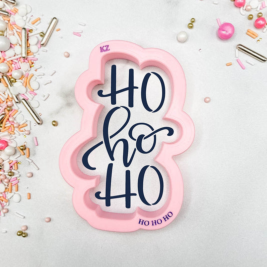 Cookie Cutter Stencil Combo Ho Ho Ho Hand Lettered 4.25"