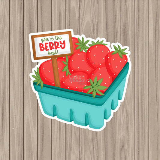 Printed Cookie Card - Die-Cut Berry Basket - 5.25"x 5.25"