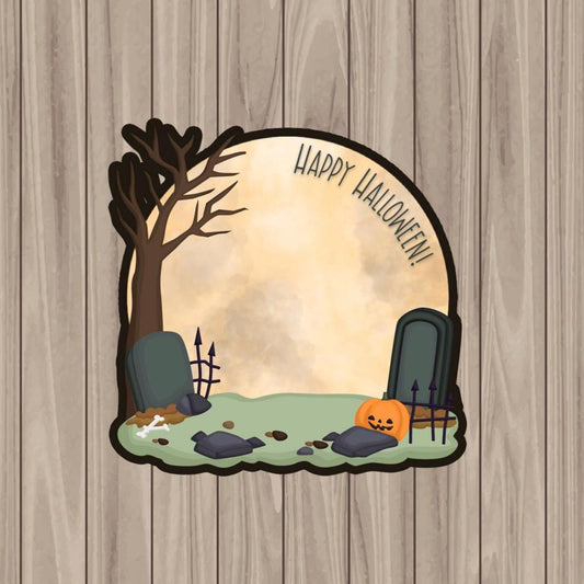 Graveyard - 5.25"x 5.25" Die Cut Cookie Card