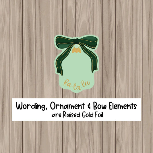 Coquette Ornament with Gold Foil - 5.5"x4.25" Die Cut Cookie Card