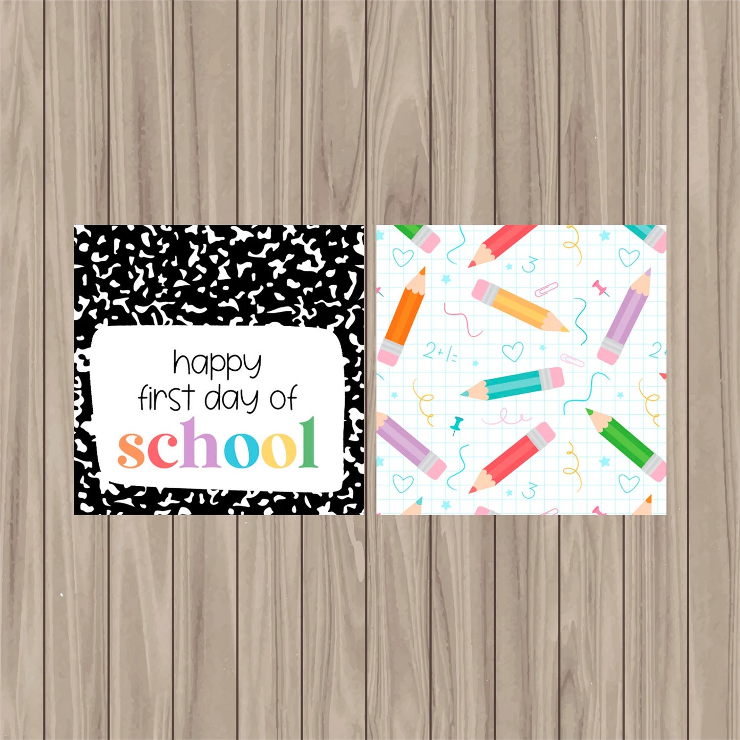 Happy First Day of School Tag - 2" Square