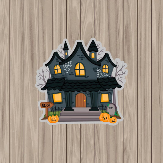 Haunted House - 5.25"x 5" Die Cut Cookie Card