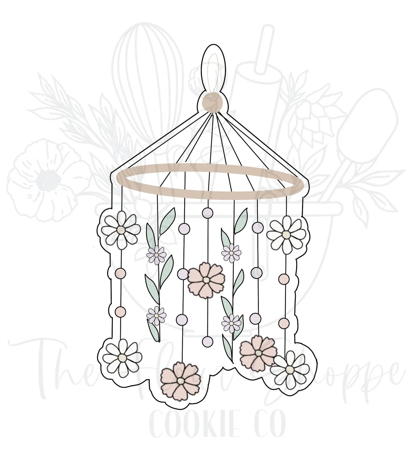 Floral Crib Mobile Flower Baby Shower Cookie Cutter
