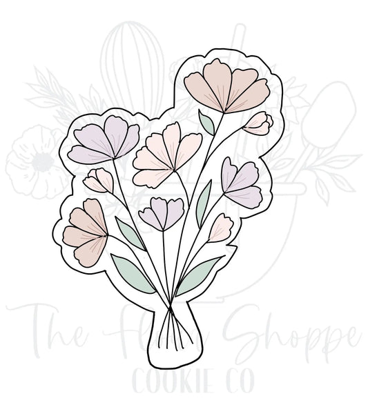 Ruffle Floral Bouquet 1 Cookie Cutter