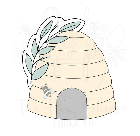 Beehive 2 with Greenery Bumble Honey Bee Baby Shower, First Birthday Cookie Cutter