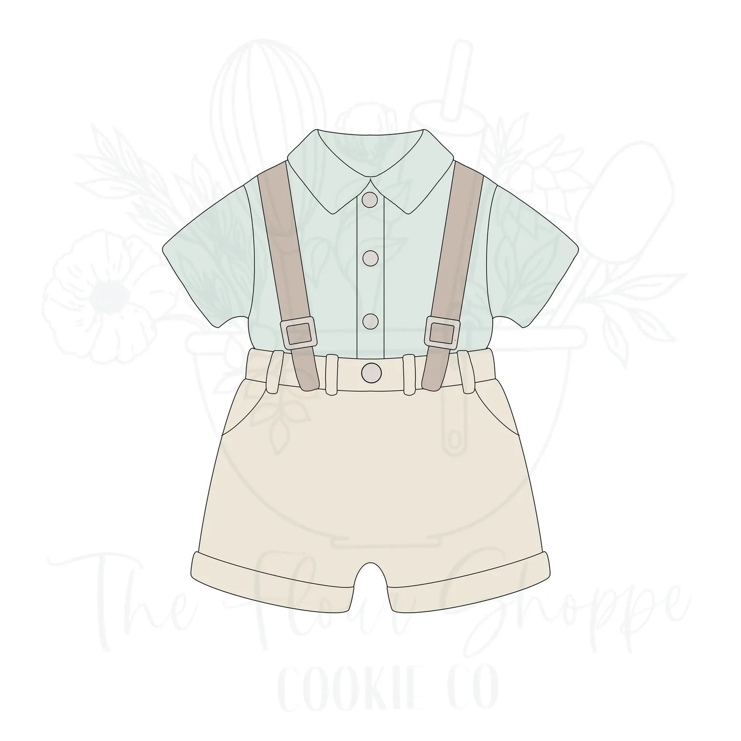 Baby Shorts Outfit 2 Baby Boy Shower Cookie Cutter