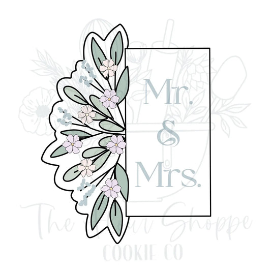 Floral and Greenery Rectangle 1 Plaque Cookie Cutter