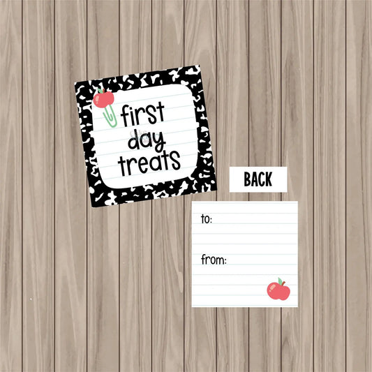 First Day Treats Tag - 2" Square