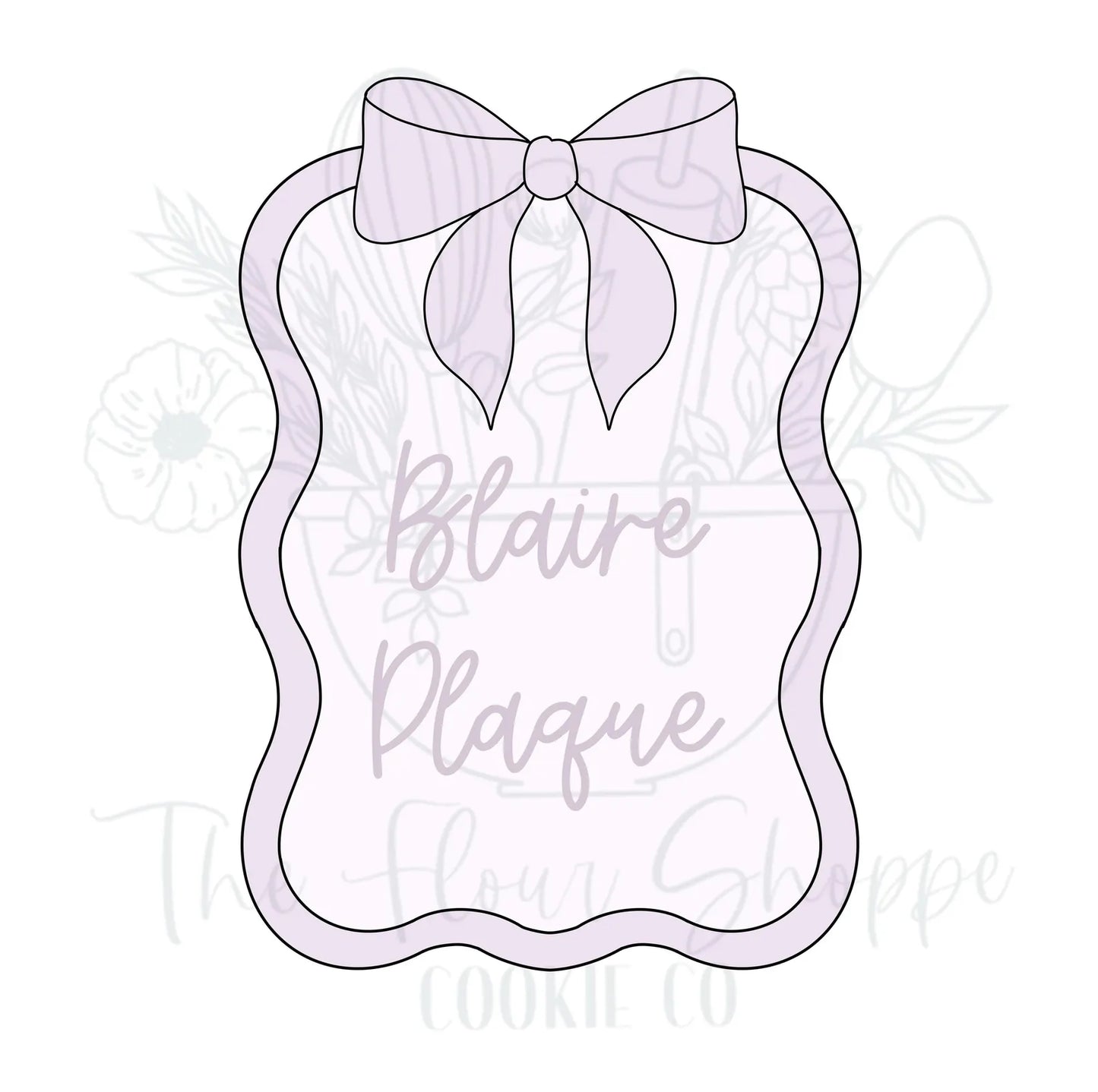 Blaire Bow Rectangle Plaque Cookie Cutter