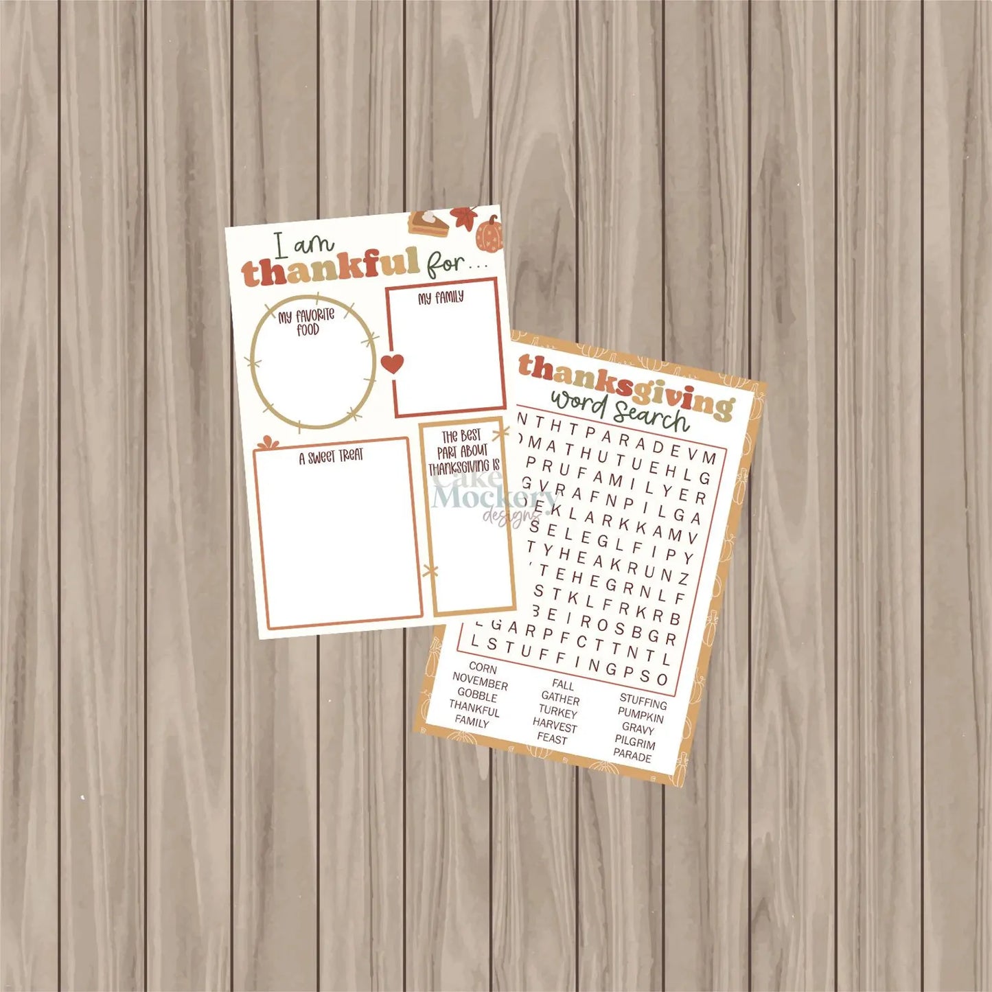 I am Thankful for/Word Search - Fill-in Treat Card - 4"x6"