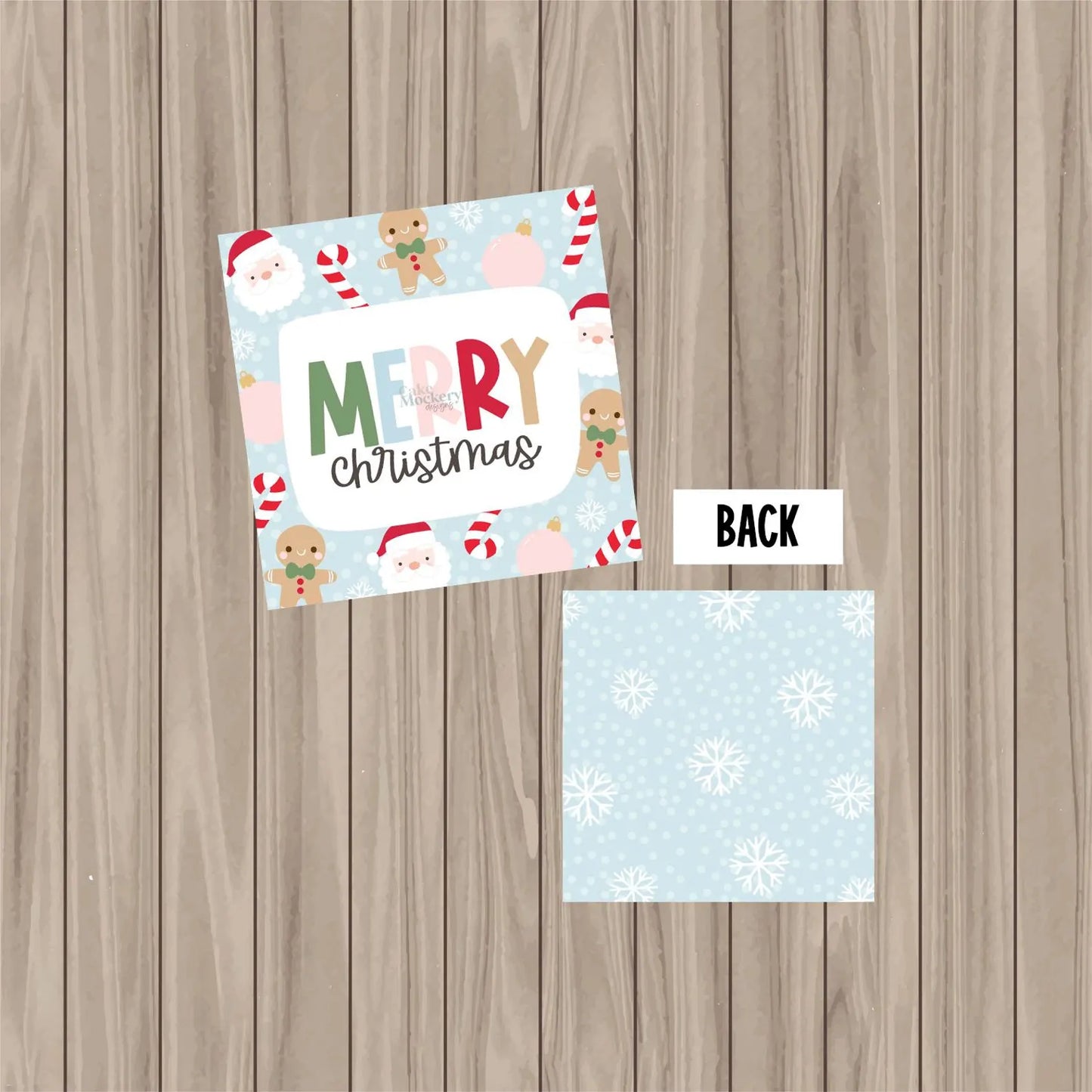 Blue Merry Christmas - 2" Square