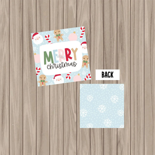 Blue Merry Christmas - 2" Square
