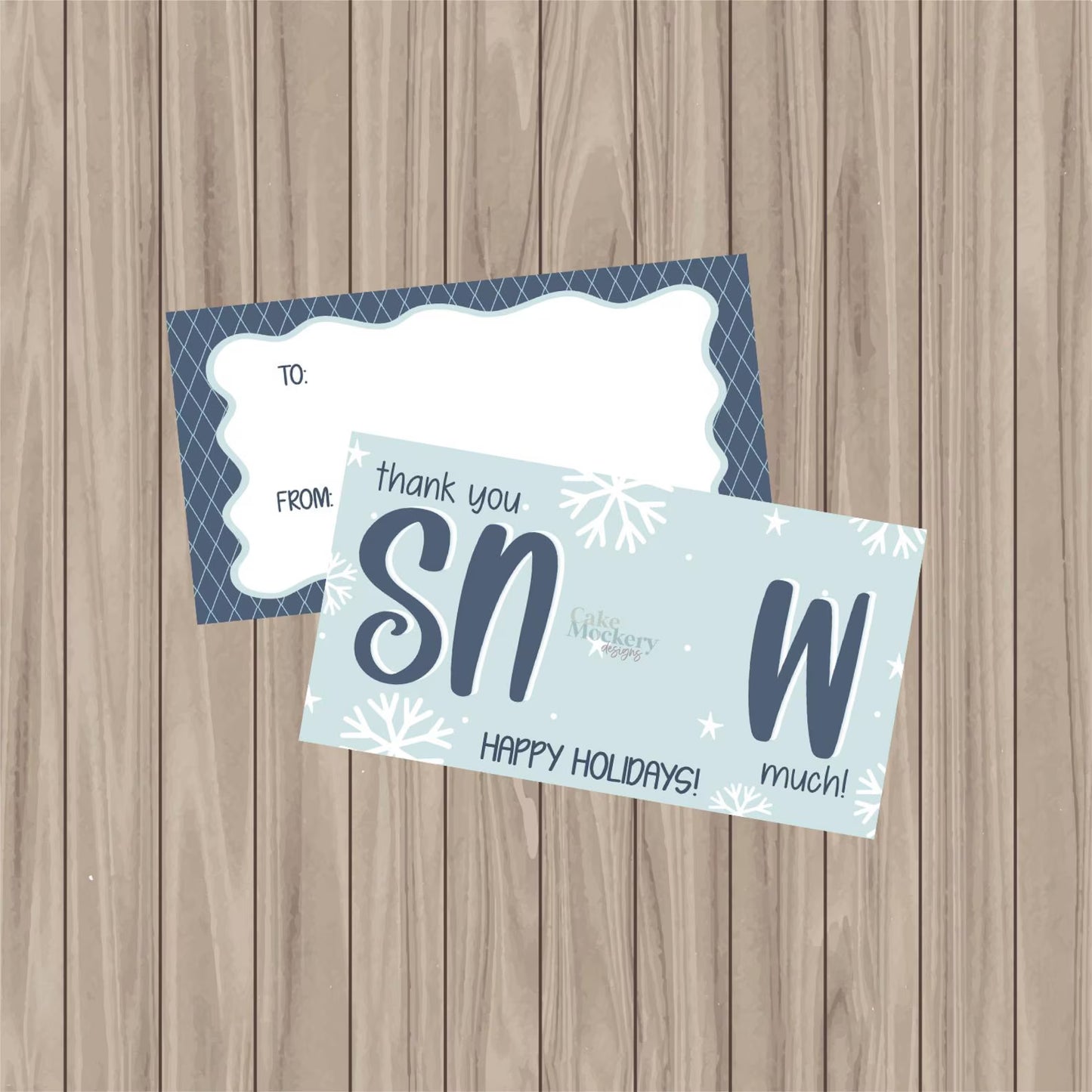 PrintedCookie Card - Thank you Snow Much - 3.5"x6.5"