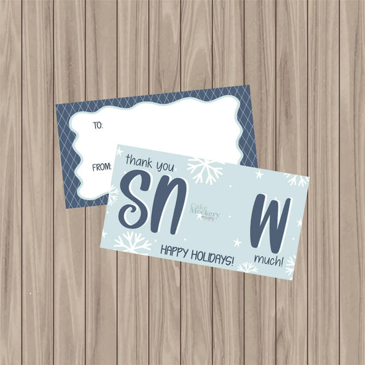 PrintedCookie Card - Thank you Snow Much - 3.5"x6.5"