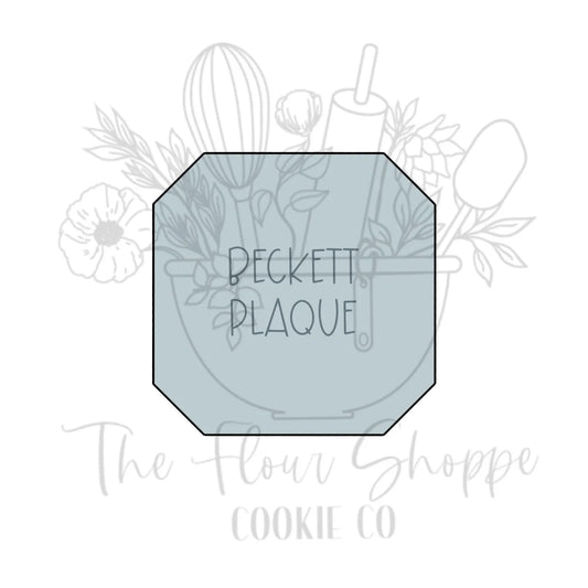Beckett Plaque, Square with cut off corners, Basic Plaque Cookie Cutter