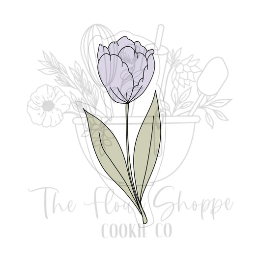 Tall Tulip 2, Long Stem Flower Bouquet Cookie Cutter