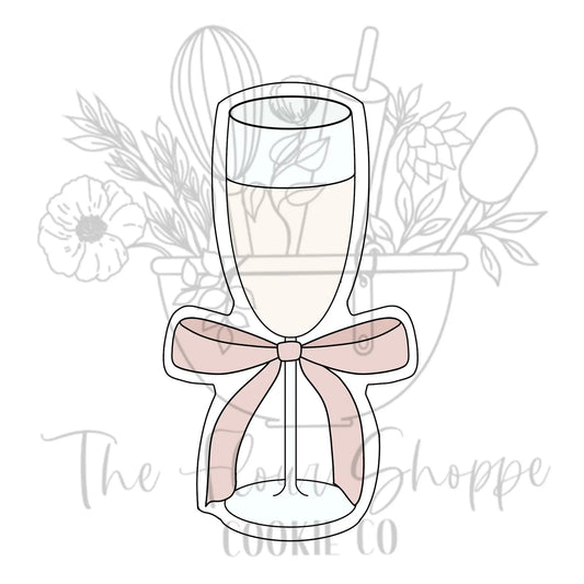Champagne Flute with Bow 1 Cookie Cutter