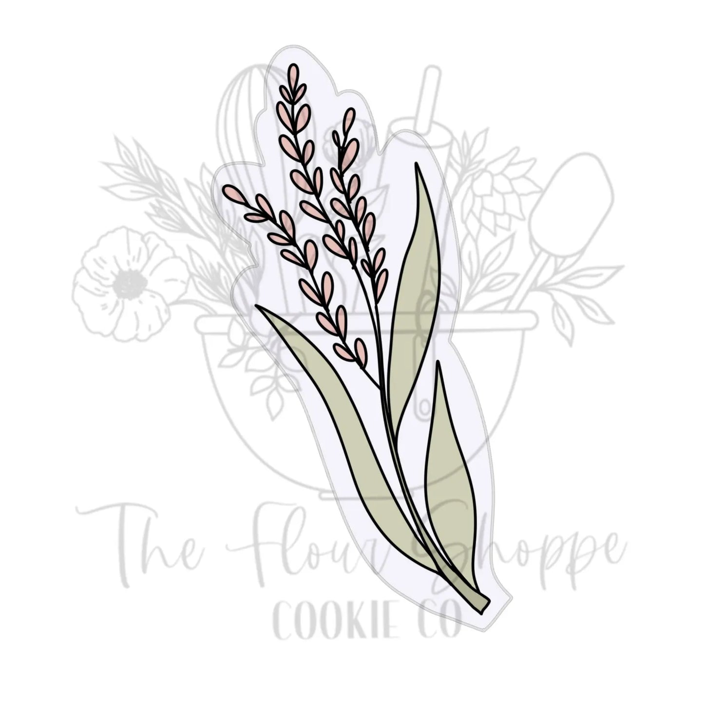 Tall Lavender, Long Stem Flower Bouquet Cookie Cutter