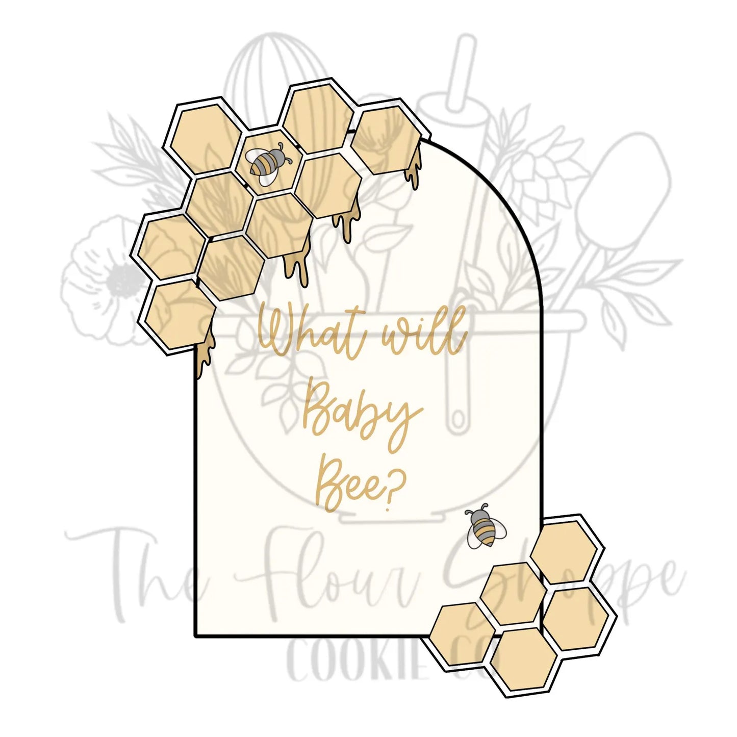 Hex Honeycomb Arch, Bumble Honey Bee Baby Shower, First Birthday Cookie Cutter