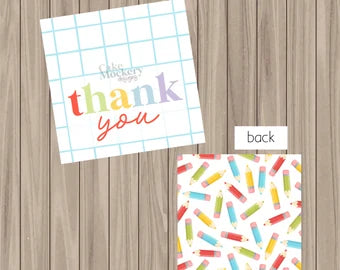 Thanks Graph Tag - 2" x 2" Square Pre-Printed PHYSICAL Tag