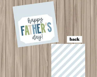 Father's Day Tag   - 2" x 2" Square Pre-Printed PHYSICAL Tag